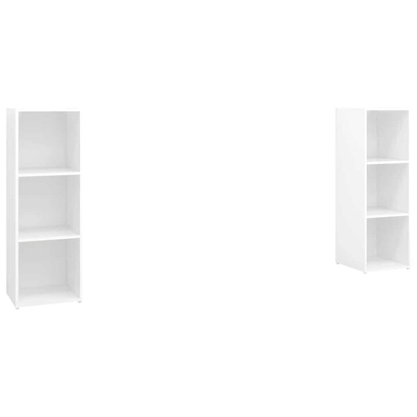 vidaXL Meubles TV 2 Pièces Blanc 107x35x37 cm Bois d'ingénierie