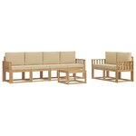 vidaXL Ensemble de canapés d'extérieur 7 pc Blanc et Beige