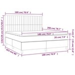 vidaXL Sommier à lattes de lit avec matelas Noir 180x200 cm Tissu