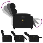 vidaXL Fauteuil de massage inclinable électrique Noir Tissu