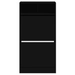 vidaXL Armoire à chaussures noir 60x34x116 cm bois d'ingénierie