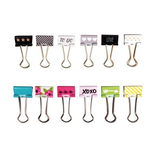 Kit 12 pinces double-clip fantaisie