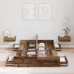 vidaXL Cadre de lit avec rangement Bois ancien 120 x 190 cm
