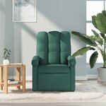 vidaXL Fauteuil de massage inclinable Vert foncé Tissu