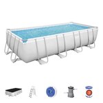 Bestway piscine hors-sol tubulaire power steel 488x244x122 cm épurateur a cartouche de 3 028 l/h bâche et échelle