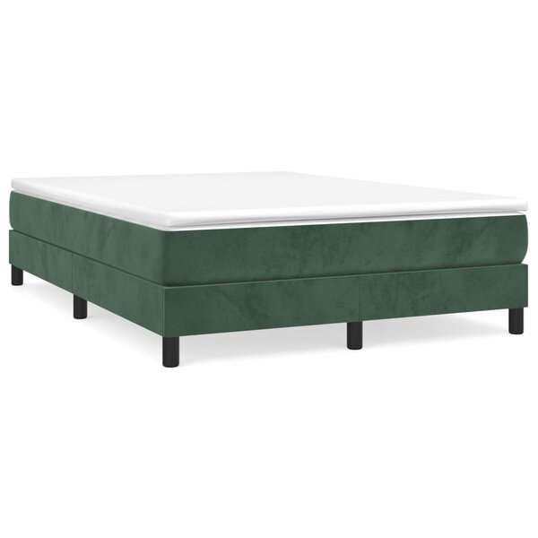 vidaXL Sommier à lattes de lit et matelas Vert foncé 140x190cm Velours