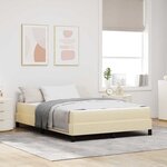 vidaXL Lit à ressorts avec matelas Crème 160 x 200 cm tissu