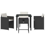 vidaXL Ensemble de salle à manger pour jardin 5 Pièces Noir polyrotin