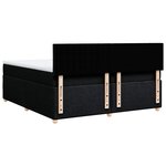vidaXL Sommier à lattes de lit avec matelas Noir 200x200 cm Tissu