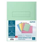 Paquet de 50 chemises imprimées 2 rabats SUPER 210 - 24x32cm Couleurs assorties EXACOMPTA