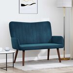 vidaXL Sofa 2 places Bleu 115 x 61 x 87 cm Velours