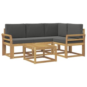 vidaXL Ensemble de canapés d'extérieur 5 Pièces Blanc et anthracite