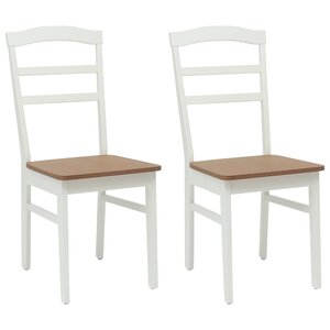 vidaXL Chaise de salle à manger 2 pc Bois de Caoutchouc Massif