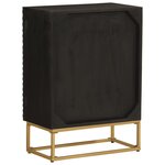 vidaXL Buffet noir 55x30x76 cm bois massif de manguier et fer