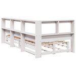 vidaXL Lit bibliothèque sans matelas blanc 75x190cm bois de pin massif