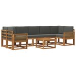 vidaXL Ensemble de canapés d'extérieur 8 pc Naturel et Anthracite