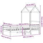 vidaXL Cadre de lit avec toit 100x200 cm bois de pin massif