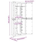 vidaXL Armoire de rangement d'extérieur gris et noir 65x37x165 cm PP