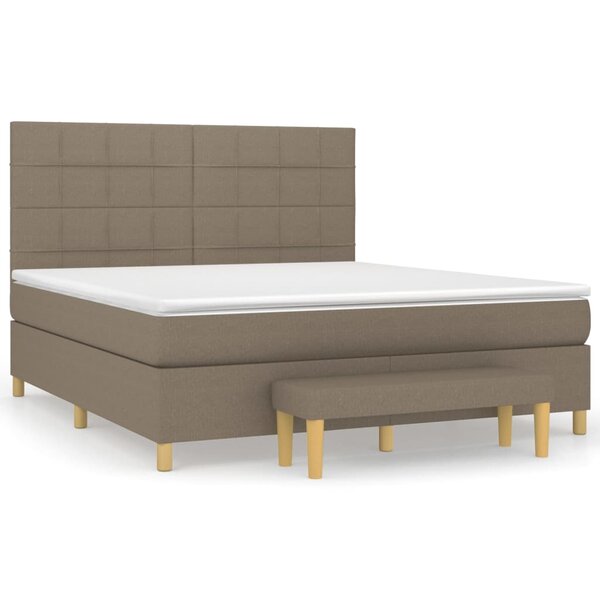 vidaXL Sommier à lattes de lit avec matelas Taupe 180x200 cm Tissu
