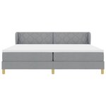 vidaXL Lit à ressorts avec matelas Gris clair 200 x 200 cm tissu