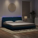 vidaXL Cadre de lit avec lumières LED bleu 200x200 cm velours