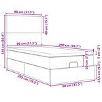 vidaXL Lit ottoman avec matelas et LED Gris foncé 80x200cm tissu