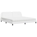 vidaXL Lit avec matelas Zadar blanc 200x200 cm similicuir