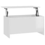 vidaXL Table basse blanc brillant 102x55 5x52 5 cm bois d'ingénierie