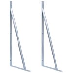 vidaXL Supports pour poteau de clôture 2 Pièces Acier galvanisé