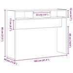 Table console vidaXL Noir Chêne 105x30x80 cm en bois d'ingénierie