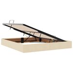 vidaXL Lit de rangement LED avec matelas Crème 180 x 200 cm Tissu