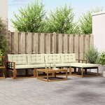 vidaXL Ensemble de canapés d'extérieur 6 Pièces Naturel et Crème