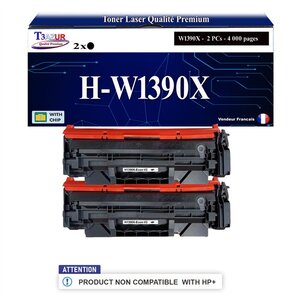 T3AZUR -2x Toners compatibles avec HP W1390X (139X) pour HP LaserJet Pro 3001dn  3001dw  3002dn  3002dw  3003dn  3003dw  3004dn  3004dw
