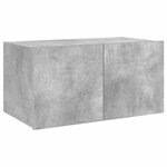 vidaXL Meuble TV mural avec lumières LED gris béton 60x35x31 cm