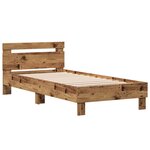 vidaXL Cadre de lit avec tête de lit Bois ancien 80 x 200 cm