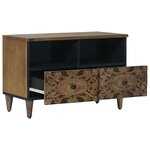 vidaXL Meuble TV Marron 70 x 33 5 x 46 cm Bois de mangue massif