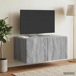 vidaXL Meuble TV mural Sonoma gris 59 5 x 41 x 30 cm Bois d'ingénierie