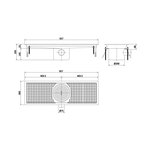 Caniveau de sol pour cuisine professionnelle 927 - sortie horizontale - combisteel -  - acier inoxydable 927x300x200mm