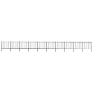 vidaXL Clôture de jardin avec dessus en lance Acier 17 x 1 5 m Noir