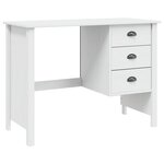 vidaXL Bureau avec tiroirs HILL Blanc 100 x 45 x 74 cm Pin massif