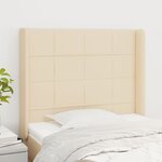 vidaXL Tête de lit avec oreilles Crème 93x16x118/128 cm Tissu