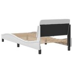 vidaXL Cadre de lit avec tête de lit Blanc 90x200 cm Similicuir