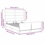 Lit vidaXL Gris foncé 140x190 cm en tissu