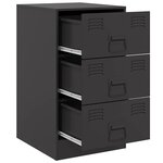 vidaXL Tables de chevet 2 Pièces noir 34 5x39x62 cm acier