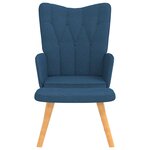 vidaXL Chaise de relaxation avec tabouret Bleu Tissu