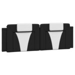 vidaXL Lit avec matelas noir et blanc 160x200 cm similicuir