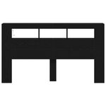 Tête de lit de rangement vidaXL avec éclairage LED Chêne noir 180x18 5x103 5 cm