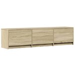 vidaXL Meuble TV avec LED Sonoma 165 x 34 x 40 cm Bois d'ingénierie