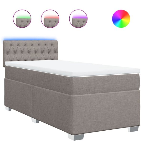 vidaXL Sommier à lattes de lit avec matelas Taupe 80x200 cm Tissu
