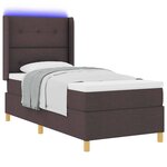 vidaXL Lit à ressorts avec matelas Marron 140 x 200 cm tissu